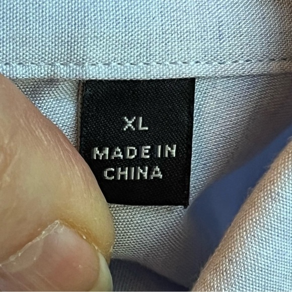 Zachary Prell Shirt Button Up Short Sleeve Light Blue 100% cotton XL - Picture 6 of 7